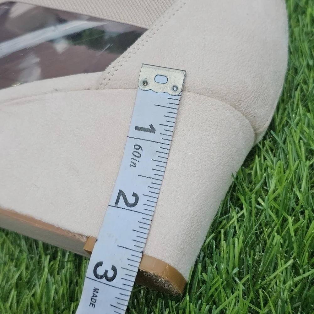 Dream Pairs Tan Open Toe Platform Wedge Sandals Women's Size 8.5 - Picture 8 of 8